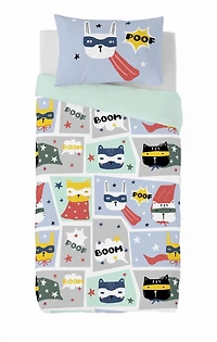 Gouchee Home Boom Superhero Twin Duvet Cover Set – 2-Piece Reversible OEKO‑TEX Certified Kids Bedding