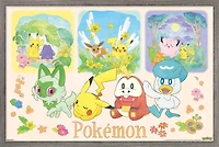 Pokémon: One Scene - Group Wall Poster, 14.725" x 22.375" Framed