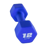CAP, 12lb Neoprene Dumbbell, Blue, Single