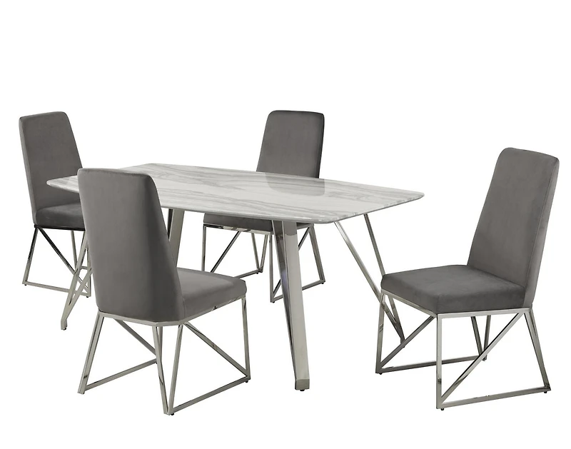 Gabriel 5-Piece Dining Set, Grey