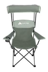 Ozark Trail Camping Chair with Shade, Polyester, Canopy Quad Chair