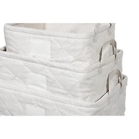 Panier De Rangement Matelassé 3Pc Nibling Avec Poignées (Beige)