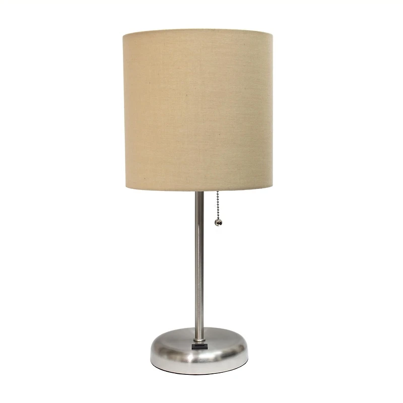 Lampe bâton LimeLights avec port de charge USB et abat-jour en tissu