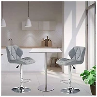 Tabouret réglable moderne de la collection Heavenly avec cadre en acier inoxydable