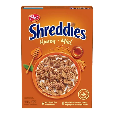 Post Honey Shreddies Cereal, Retail Size, 440 g
