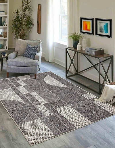 ECARPET Bodhi 5'0" x 8'0" Nautical Coastal  Area Rug for living room, bedroom, dining entrance, hallway and more.