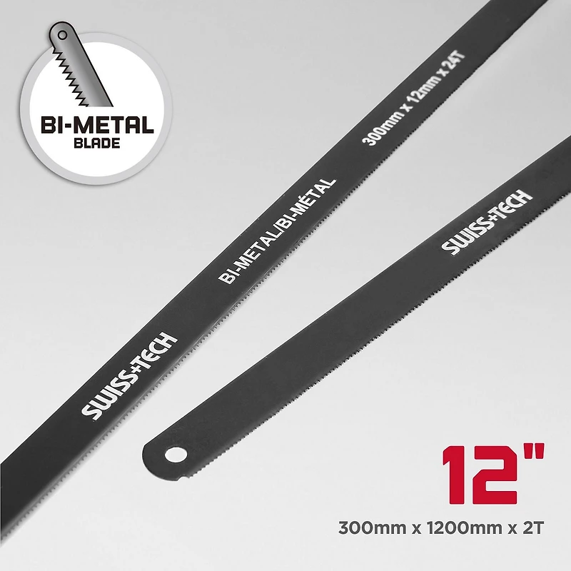 Swiss Tech Hacksaw Blade - 2 Pack, 12inch x 24 TPI blade
