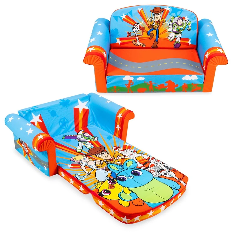 Marshmallow Furniture, Children's 2-in-1 Flip Open Foam Sofa, Sesame Street’s Elmo, by Spin Master