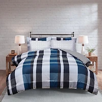 Safdie & Co. Solid Reversible Comforter Set 7PC - Camden Devon Queen