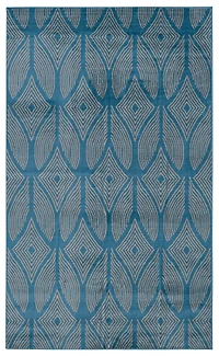 Tapis Capri Henley bleu & gris clair de 4 pi 3 po x 7 pi 3 po