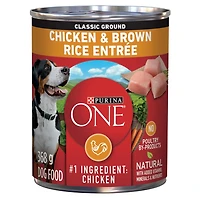 Purina ONE Classic Ground Chicken & Brown Rice Entrée, Wet Dog Food 368 g, 368 g