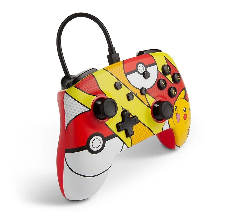 Manette câblée améliorée PowerA Pokémon pour Nintendo Switch,  Pikachu Pop Art