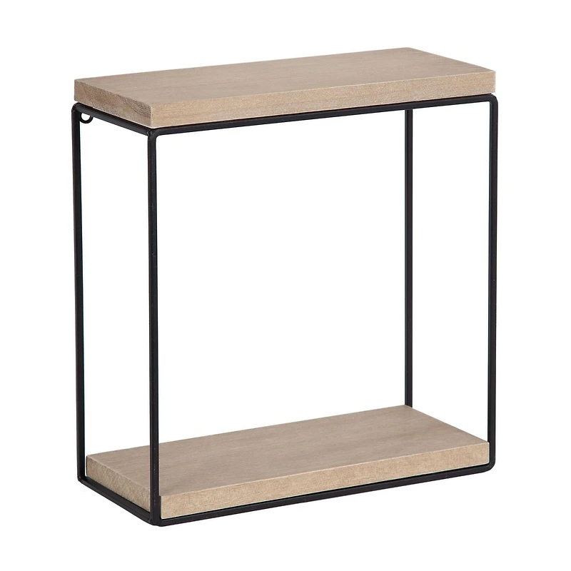 hometrends Boxton Wood and Metal Floating Wall Shelf Set