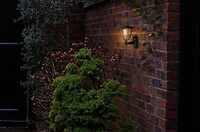 SOLAR BLACK WALL SCONCE WITH SINGLE FILAMENT BULB
