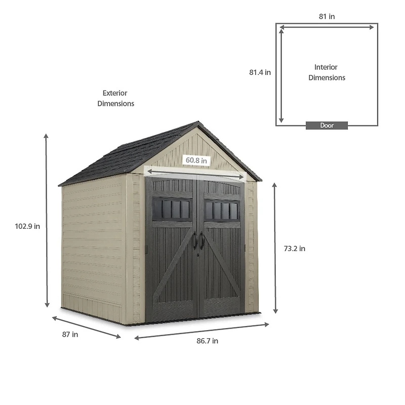 Remise Rubbermaid Roughneck, 7 x 7 pi