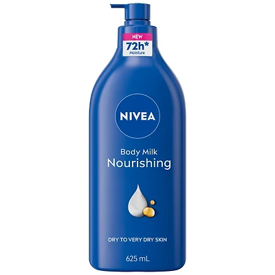 NIVEA Nourishing 72-Hr Hydrating Body Lotion, Body Milk with Hyaluronic Acid, 625 mL, 625 mL