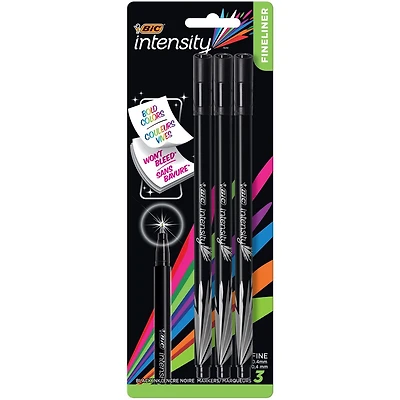 Stylo marqueur à pointe fine BIC Intensity, pointe fine (0,4 mm), noir, l’écriture d’un stylo, l’épaisseur d’un marqueur