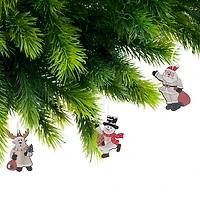 12Pk Wooden Christmas Ornaments (Asstd) - Set of 2