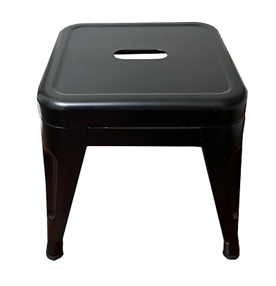 Homeworks 12" Black Metal Stool – Backless, 1-Pack, Indoor/Outdoor Use, Load Capacity of 330 lbs