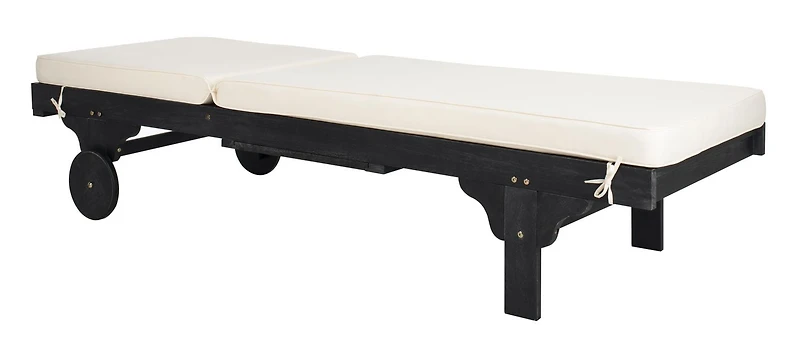 SAFAVIEH Newport Chaise longue d'extérieur Noir/Beige