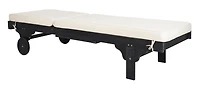 SAFAVIEH Newport Chaise longue d'extérieur Noir/Beige