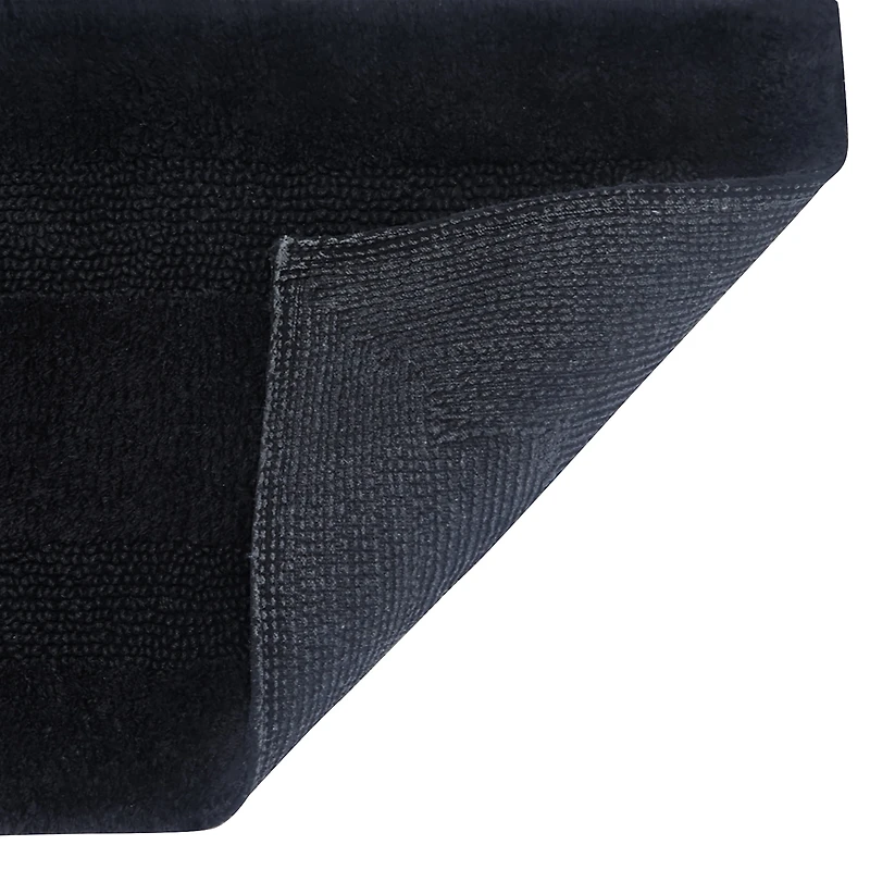 Tapis de Bain Mainstays Racetrack 100% Coton Noir Bath Rug, 17" x 24" Tapis de bain antidéparant