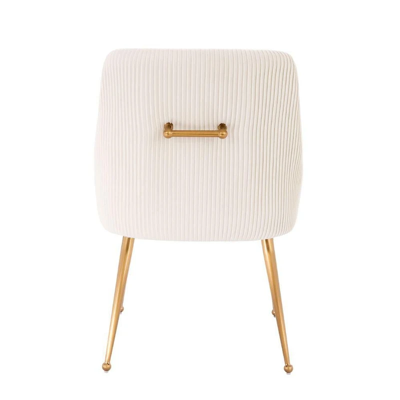 Henry III Dining Chair Set of 2 – Elegant Velvet Dining Accent Chairs with Comfortable Upholstery, Gold Legs, and Stylish Handle Detail on the Back