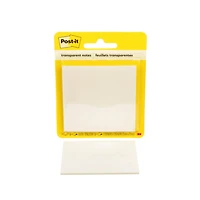 Post-it® Transparent Notes 600-TRSPT, 2-7/8 in x 2-7/8 in (73 mm x 73 mm), 1 Pad/Pack, 36 Sheets/Pad, Transparent Notes