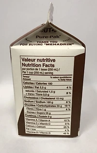 Lait au chocolat partiellement écrémé Mehadrin 1% 500ml