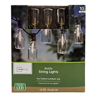 Mainstays 10-count Warm White LED Bottle String Lights - Black Wire, LED String Lights