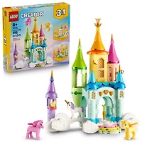 LEGO Creator 3en1 Le Château des Licornes, Ensemble de Jeu Décoratif d’Animaux 31175