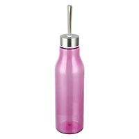 Mainstays 20oz Plastic Water Bottle with Stainless Steel Screw on Lid Purple