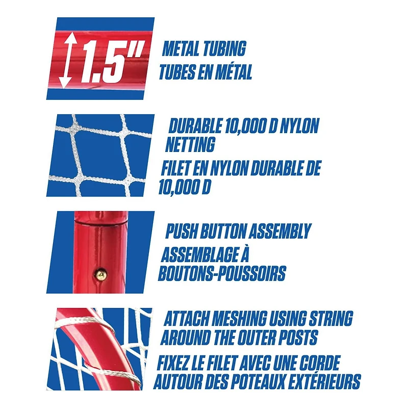 Warrior 72 po But De Hockey en Métal Tablette Superieure