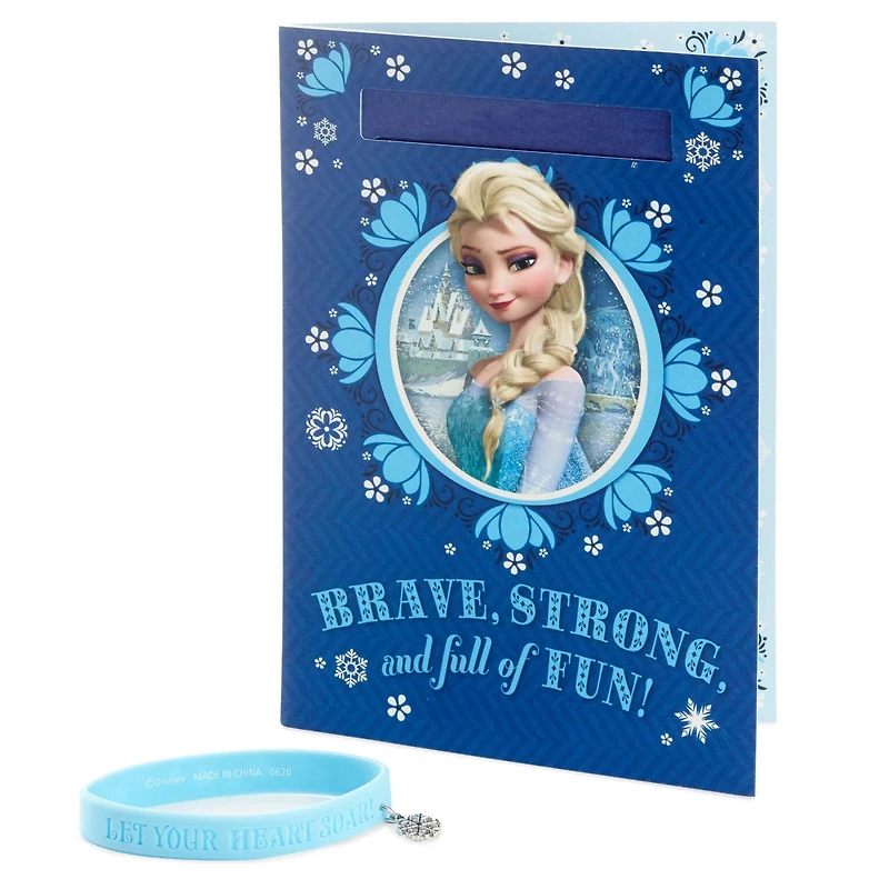 Carte de fête Hallmark pour fille (Bracelet à breloques Elsa La Reine des neiges)