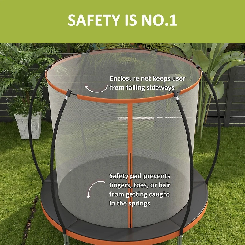 Soozier trampoline d'extérieur de 10 pieds avec filet d'enceinte et échelle