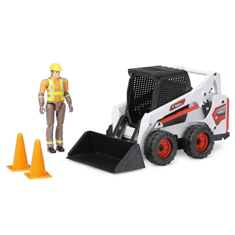Ensemble de jeu Chargeur Bobcat roue libre Adventure Force avec figurine articulée et accessoires (5 pièces)
