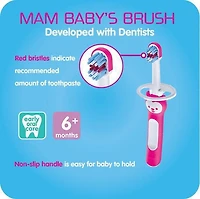 MAM Learn to Brush Set, Baby Toothbrush Set, Girl, 5+ Months, 2-Count