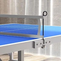 Soozier Ping Pong Table Set with Net Paddles Balls for Outdoor Indoor Blue