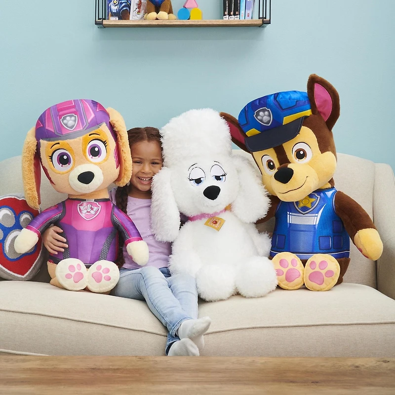 PAW Patrol, Peluche géante Chase du film, 73,7 cm, jouets pour les enfants à partir de 3 ans