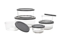 MAINSTAYS Round glass food storage set with PE Lid, Volume: 1/2/4/7cup