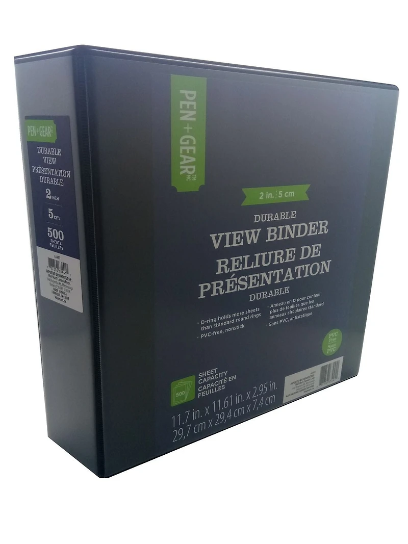 PEN+GEAR 2" Durable View Binder, Nonstick binder