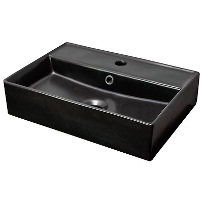 American Imaginations 19.7-in. W Above Counter Black Bathroom Vessel Sink For 1 Hole Center Drilling AI-28126
