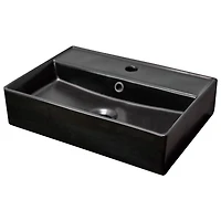 American Imaginations 19.7-in. W Above Counter Black Bathroom Vessel Sink For 1 Hole Center Drilling AI-28126