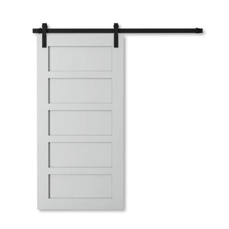 Urban Woodcraft Soho 5 Panel Solid Wood Barn Door (Grey)