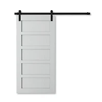 Urban Woodcraft Soho 5 Panel Solid Wood Barn Door (Grey)