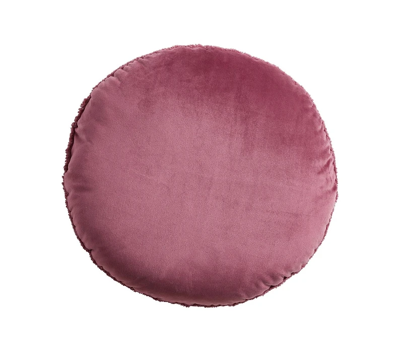 Mainstays Teddy Coussin Décoratif Rond, Gris