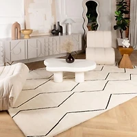 Rug Branch Maya Modern Boho Beige Black Indoor Hand-Tufted Area Rug