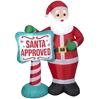 Christmas Inflatable Santa with "SANTA APPROVED"  Sign
