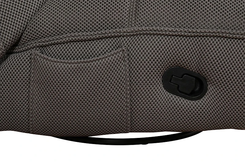 Fauteuil inclinable à bascule en tissu Ava Monaco de K-Living de avec support pour téléphone portable et poche latérale