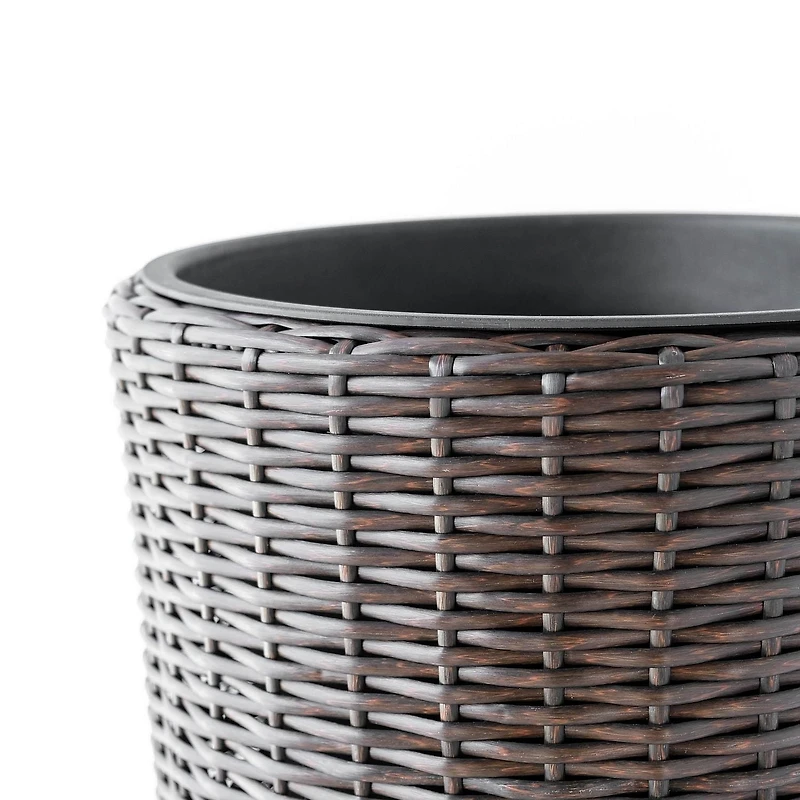 Rolland XL Rattan Planter Dark Brown, 35.4"